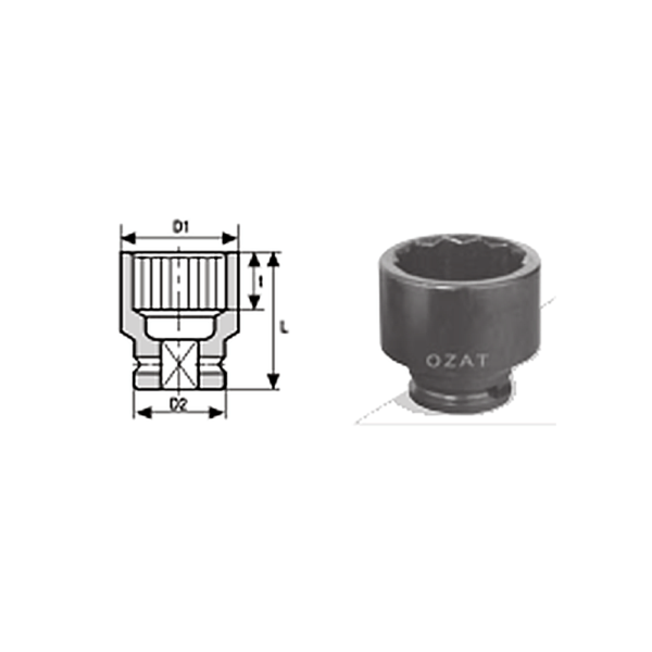 1 2 12 POINT IMPACT SOCKET REGULAR LENGTH 1 Avvitatori per assemblaggio industriale The best quality of a screwing compass can be found in the ability to withstand the greatest number of impact blows generated by the tools, by the precision with which the coupling between the exit shaft of the screwdriver and the drive (square drive) of the compass and the quality of the material in which the compass is made. The OZAT compasses by Airtechnology are made with special processes that combine the traditional electroerosions in a special chemical bath. This process gives the bushes characteristics of resistance to wear and strength to use unique in the market.